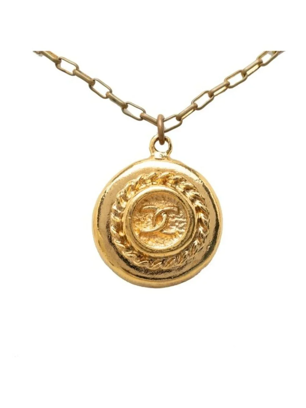 Chanel CC Logo Chain Pendant Gold Plated